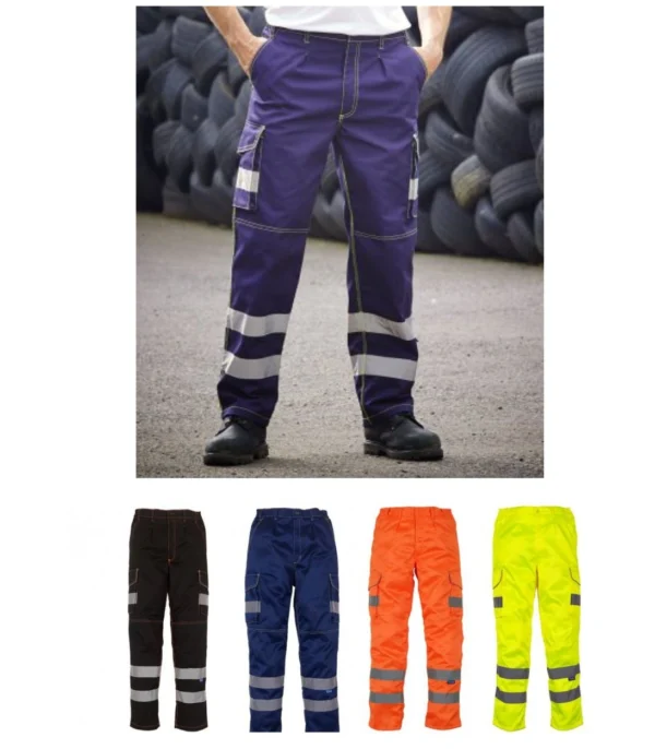YK301 Hi Vis Cargo Trousers With Knee Pad Pockets